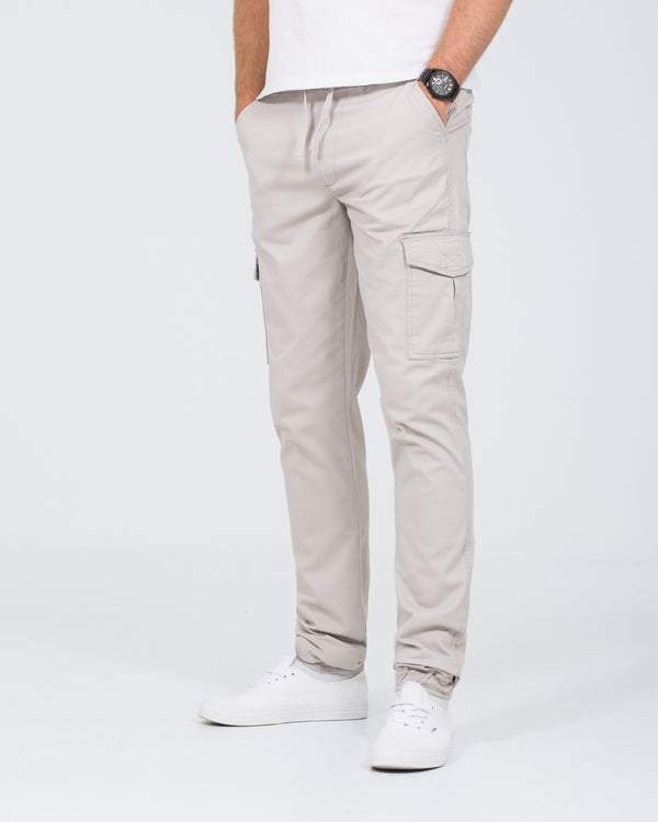 2t Dean Slim Fit Tall Stretch Cargo Trousers (silver)