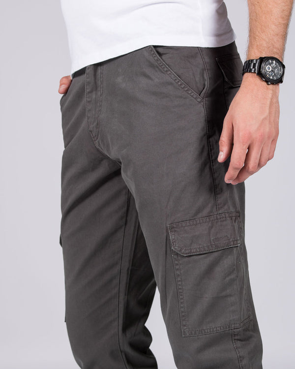 2t Dylan Slim Fit Tall Cargo Trousers (dark grey)