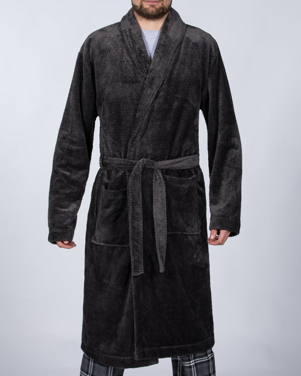 2t Tall Fleece Dressing Gown (textured charcoal)