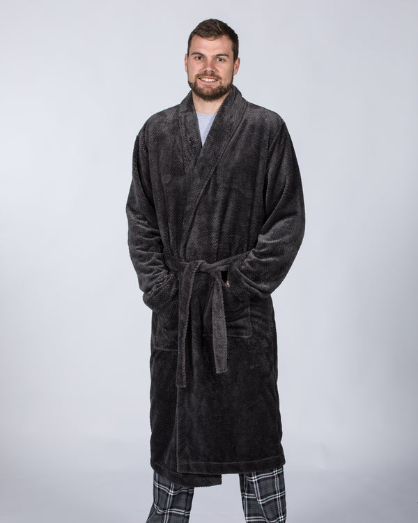 2t Tall Fleece Dressing Gown (textured charcoal)