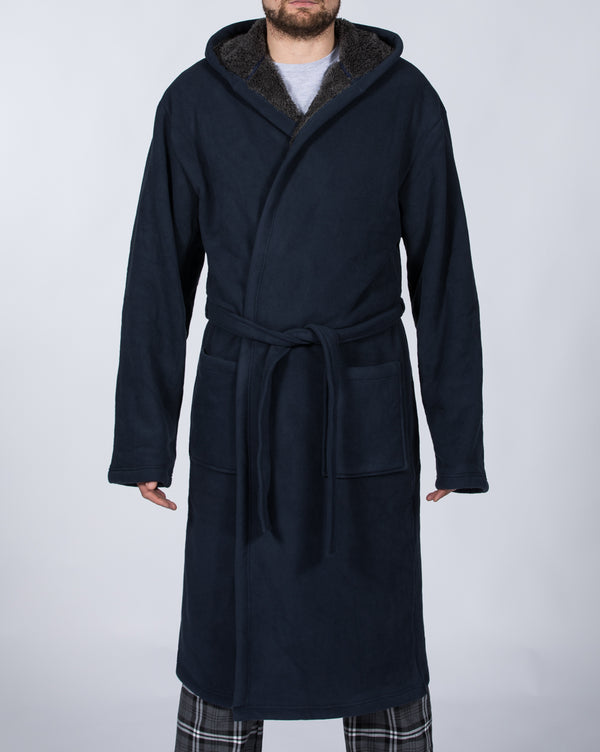 2t Extra Long Tall Fleece Dressing Gown Housecoat (navy) | Tall Mens Clothing | 2tall.com 2t Extra Long Tall Fleece Dressing Gown Housecoat (navy) | Tall Mens Clothing | 2tall.com