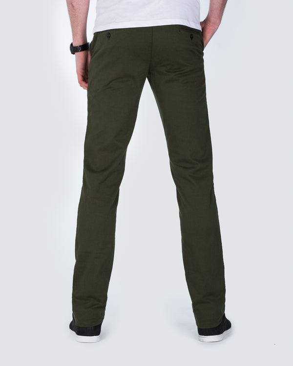 Ed Baxter Slim Fit Tall Chinos (dark olive)