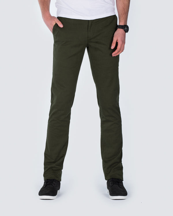 Ed Baxter Slim Fit Tall Chinos (dark olive)