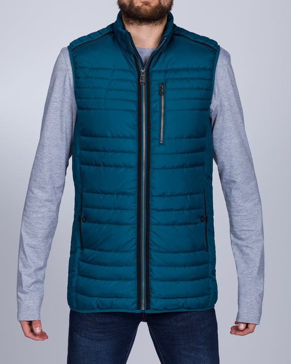 Cabano Tall Quilted Gilet (turquoise)