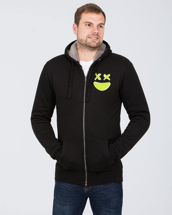 2t Smile Zip Up Tall Sherpa Hoodie (black)