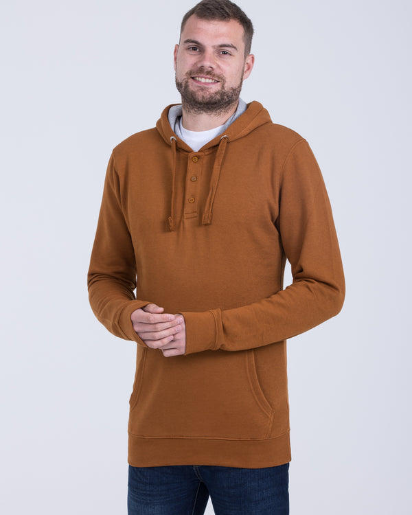 2t Pullover Tall Quarter Button Hoodie (mustard)