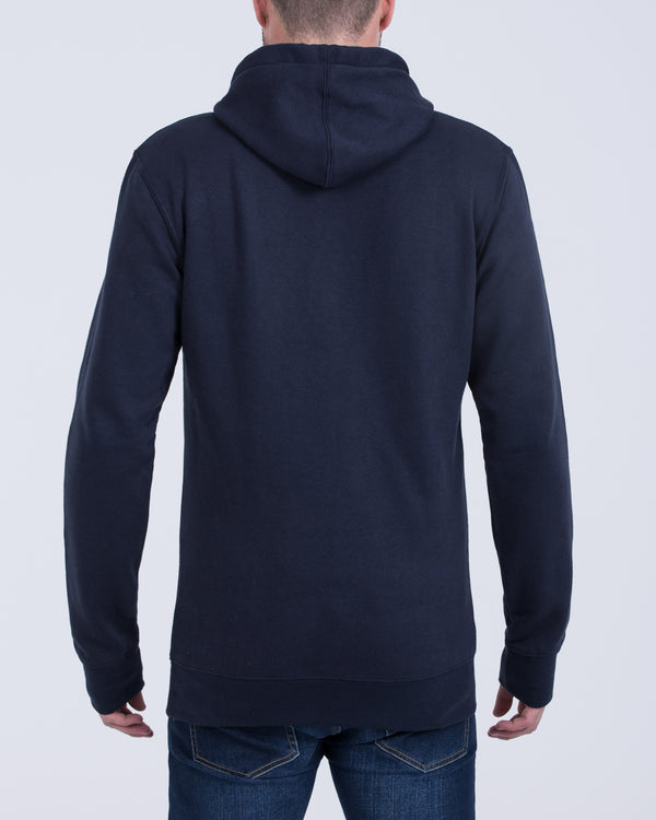 2t Pullover Tall Quarter Button Hoodie (navy)