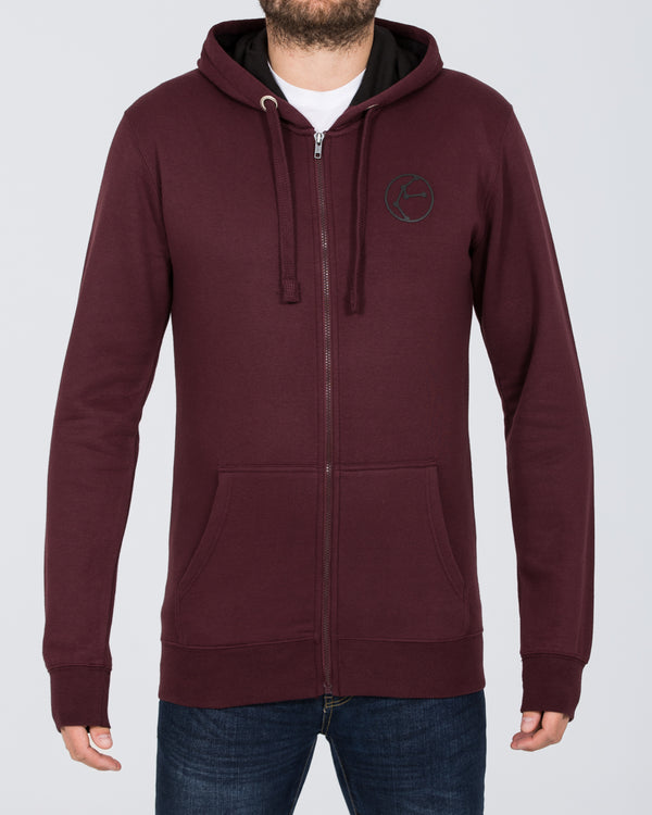 2t Atoms Zip Up Tall Hoodie (burgundy)