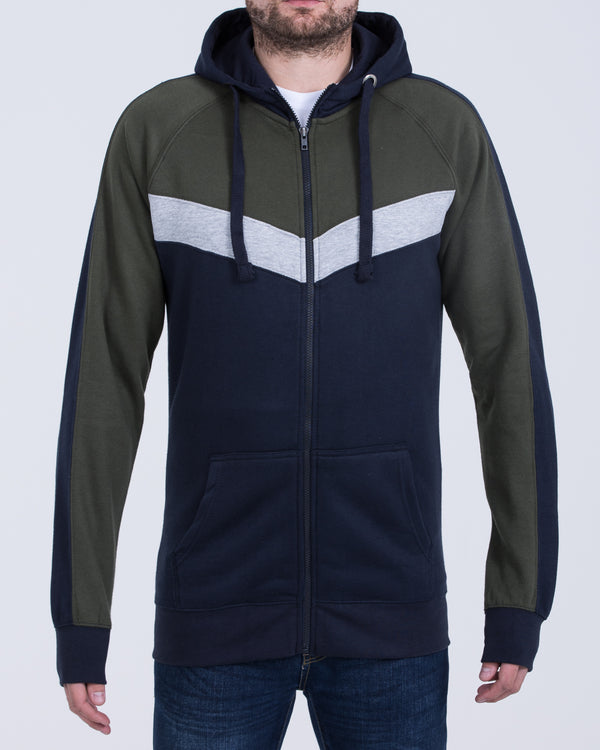 2t Zip Up Tall Chevron Hoodie (khaki)