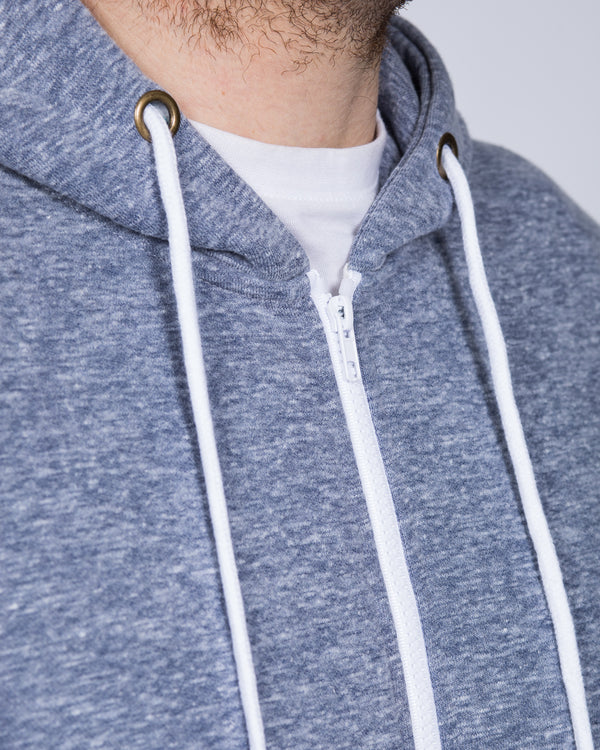 2t Zip Up Tall Hoodie (blue marl)