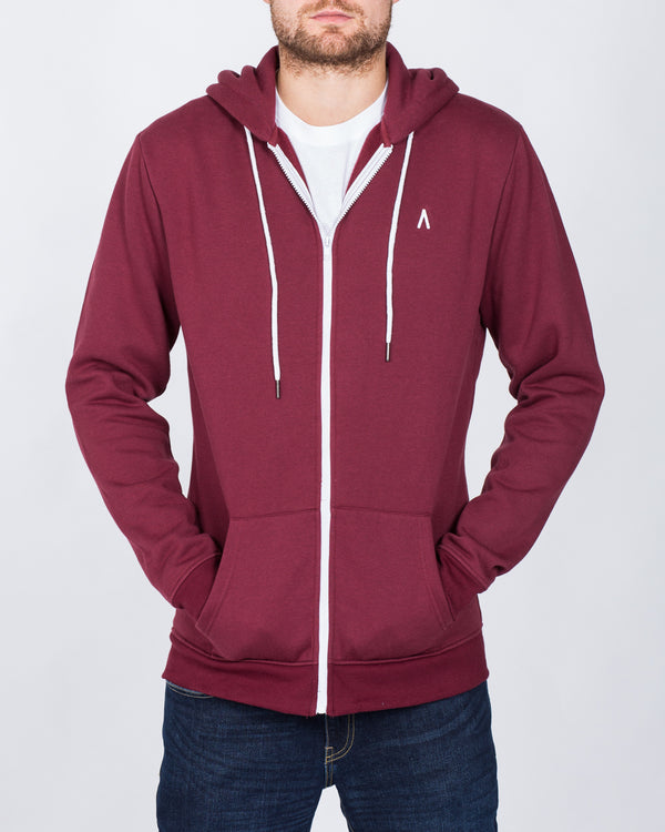 2t Zip Up Tall Hoodie (burgundy)