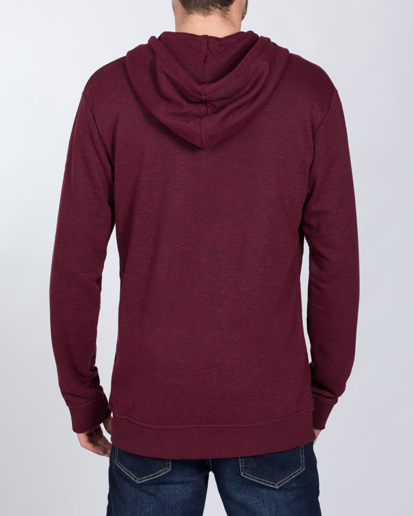 2t Zip Up Tall Hoodie (burgundy marl)