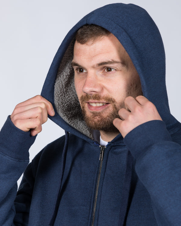 2t Zip Up Tall Sherpa Hoodie (indigo marl)