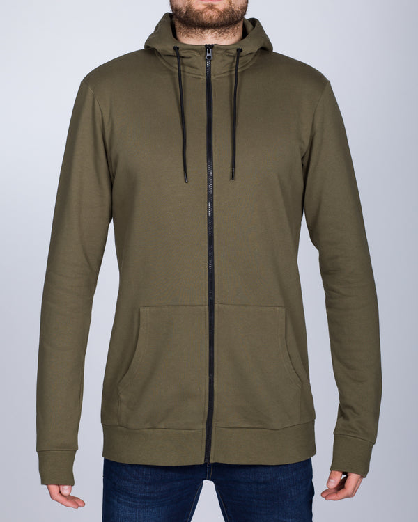 2t Zip Up Tall Active Hoodie (khaki)