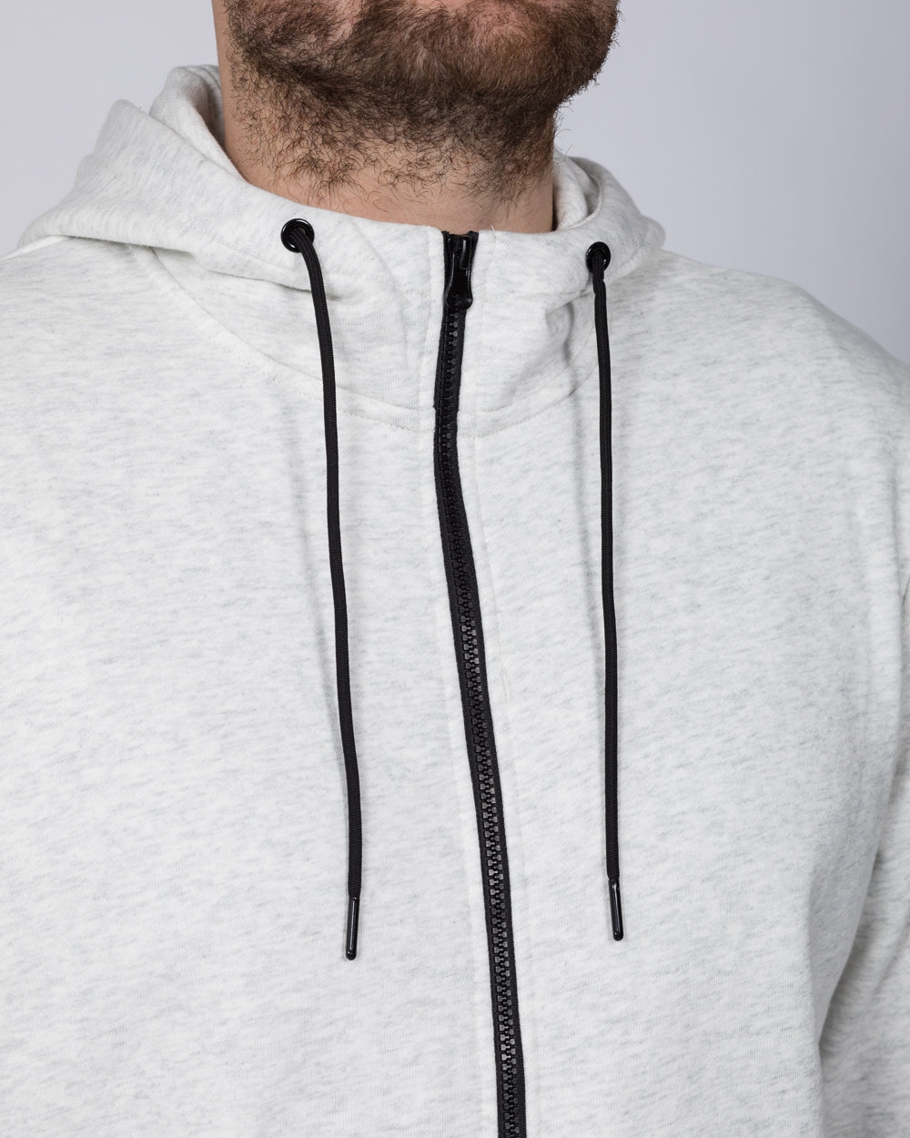 2t Zip Up Tall Active Hoodie (white marl)
