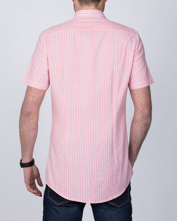 2t Short Sleeve Tall Shirt (peach stripe)