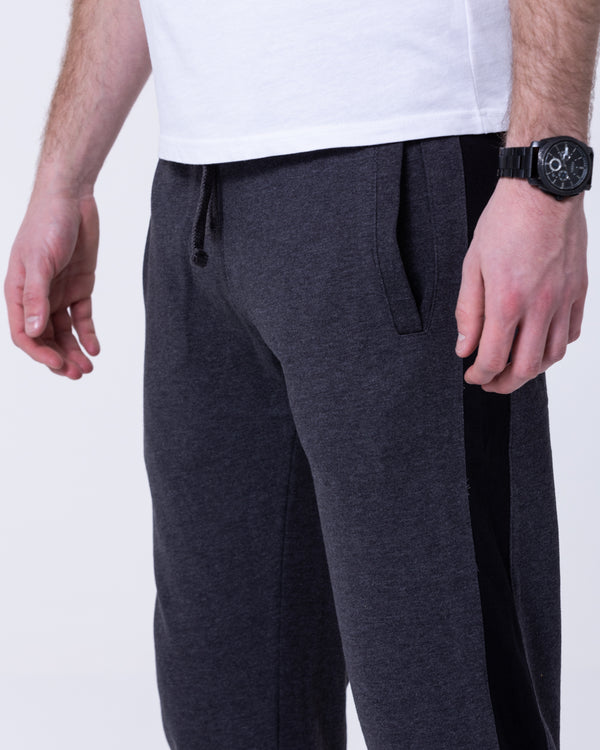 2t Colin Striped Regular Fit Tall Joggers (charcoal)