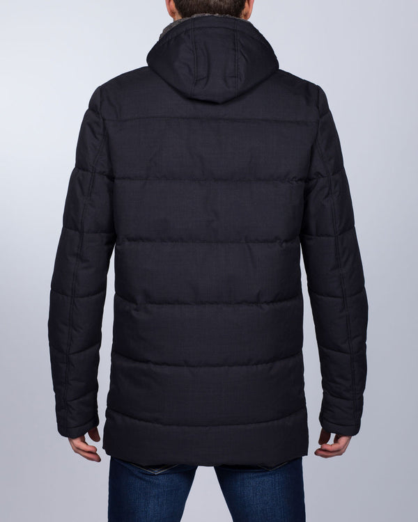 Cabano Tall Tech Down Hooded Jacket (navy)