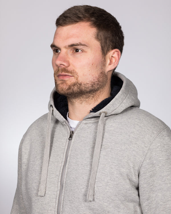 2t Zip Up Tall Sherpa Hoodie (heather grey)