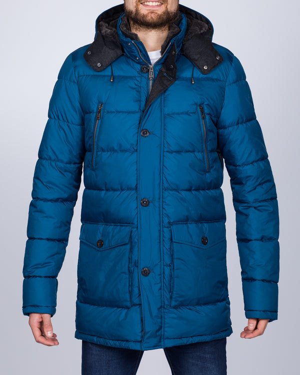 Cabano Tall Quilted Parka Jacket (royal blue)