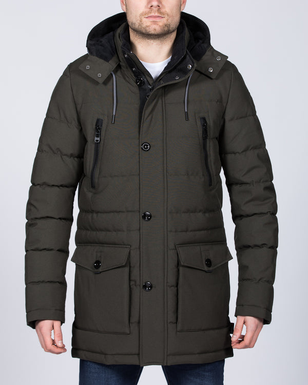 Cabano Tall Quilted Parka Jacket (dark green)