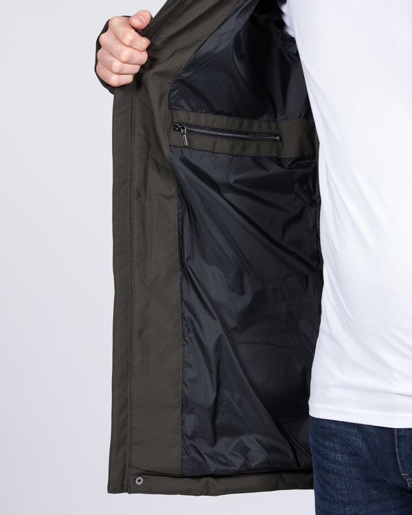 Cabano Tall Quilted Parka Jacket (dark green)