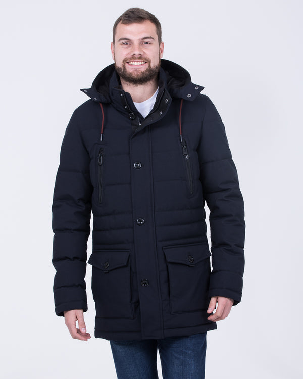 Cabano Tall Quilted Parka Jacket (plain navy)