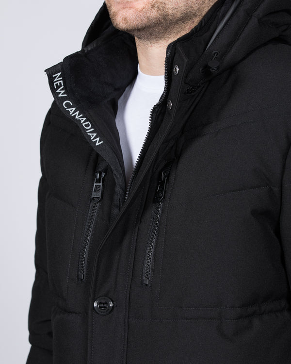 Cabano Extra Long Longer Tall Puffer Mens Jacket Coat (black