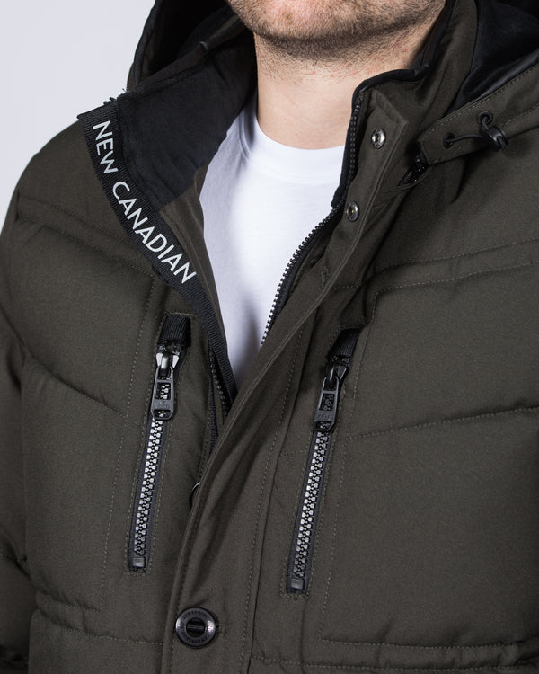 Cabano Tall Puffer Jacket (dark green)