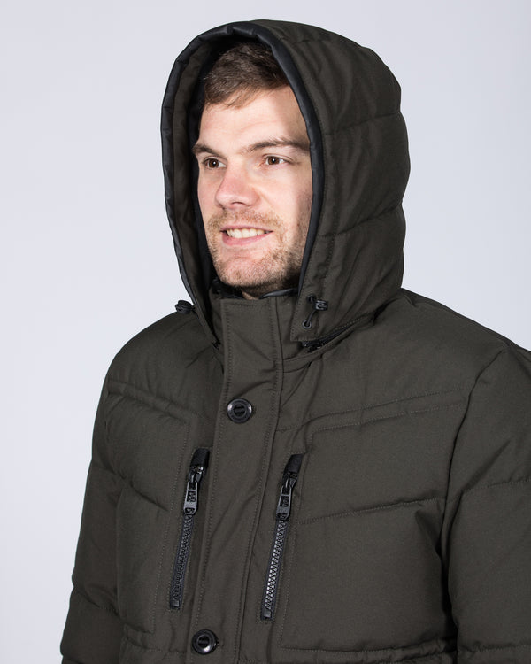 Cabano Tall Puffer Jacket (dark green)