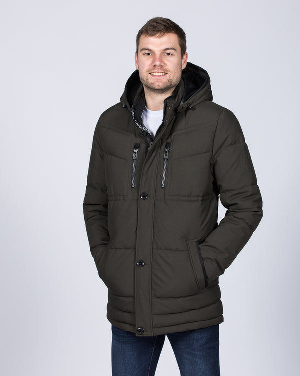 Cabano Tall Puffer Jacket (dark green)