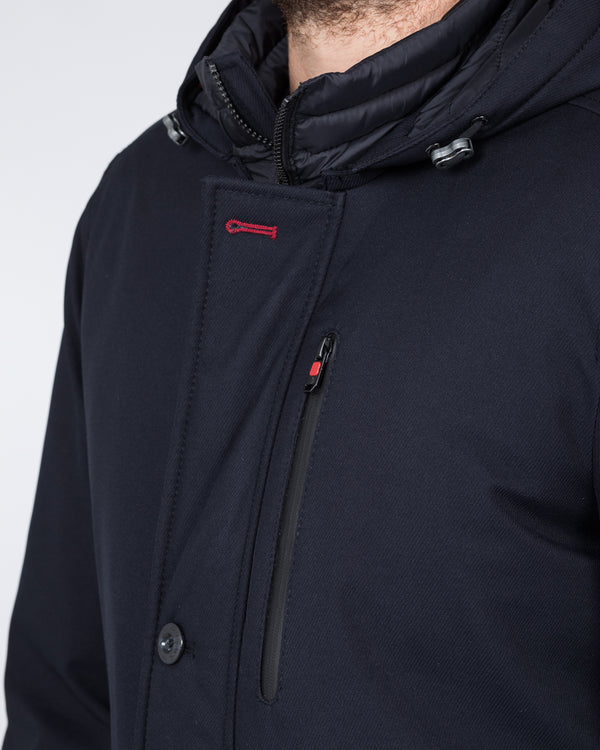 Cabano Tall Wool Look Parka Jacket (navy)