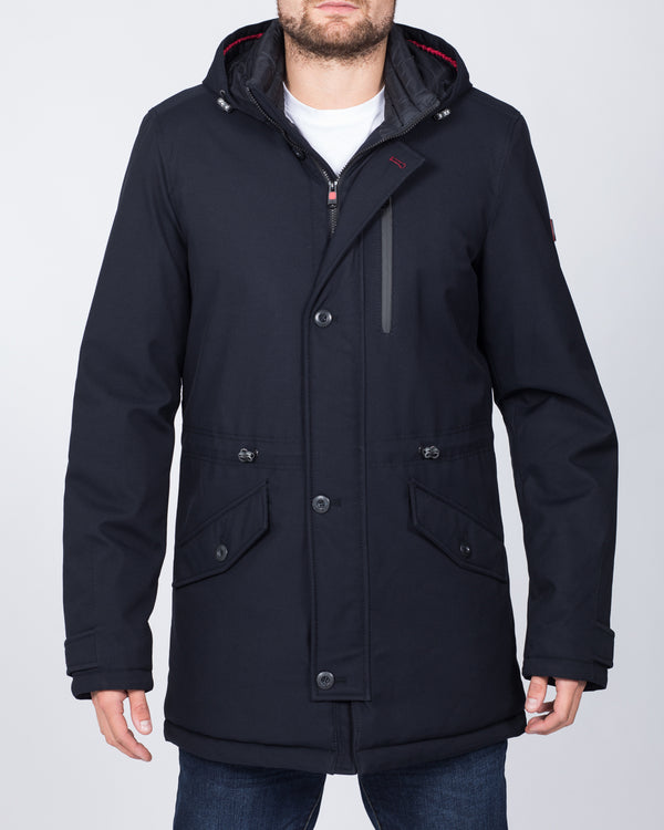 Cabano Tall Wool Look Parka Jacket (navy)