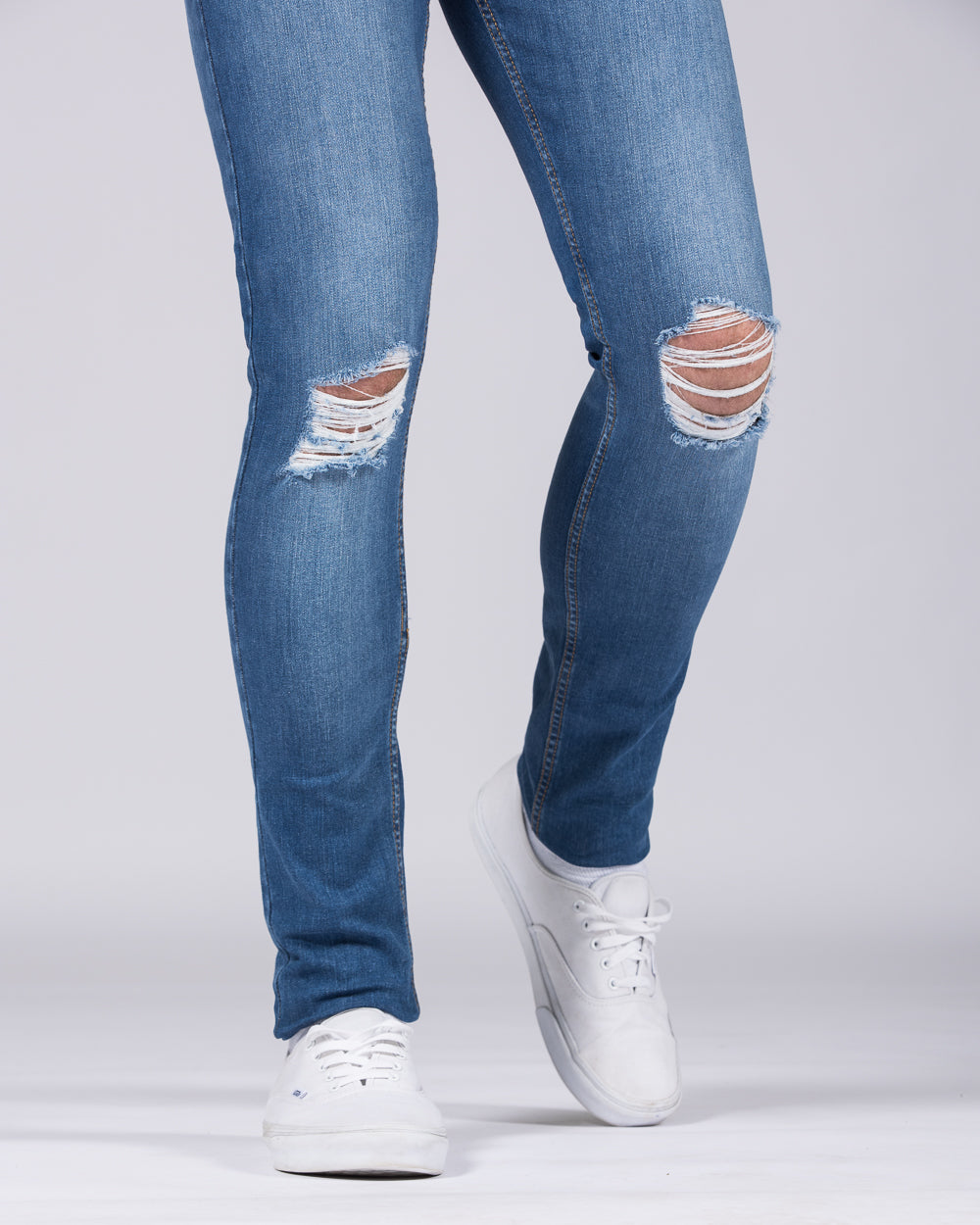 2t Connor Skinny Fit Ripped Jeans (stonewash)