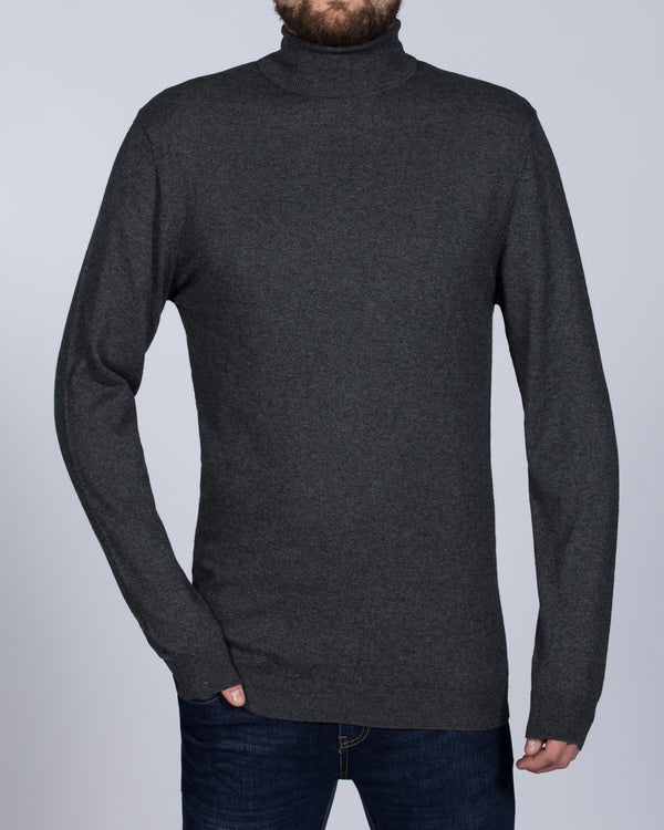 2t Merino Roll Neck Tall Jumper (charcoal)