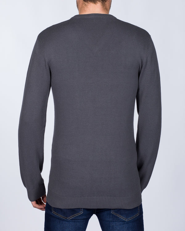 2t Cotton V-Neck Tall Jumper (dark grey)