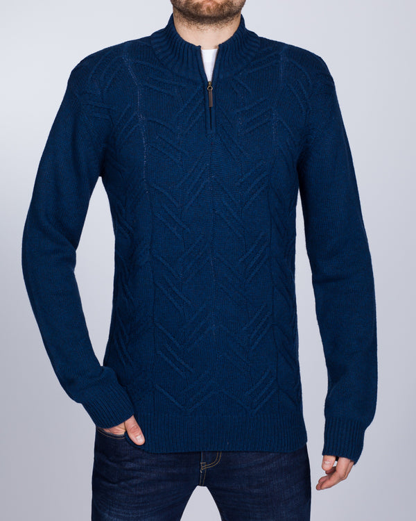 2t Tall Merino Quarter Zip Jumper (indigo)