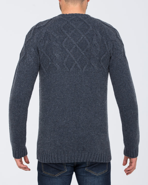 2t Tall Lambswool Cable Knit Jumper (indigo)