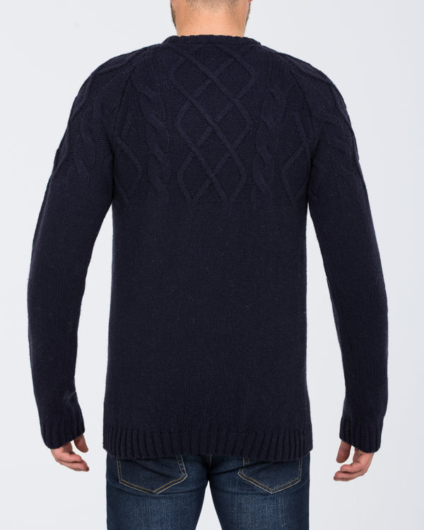 2t Tall Lambswool Cable Knit Jumper (navy)