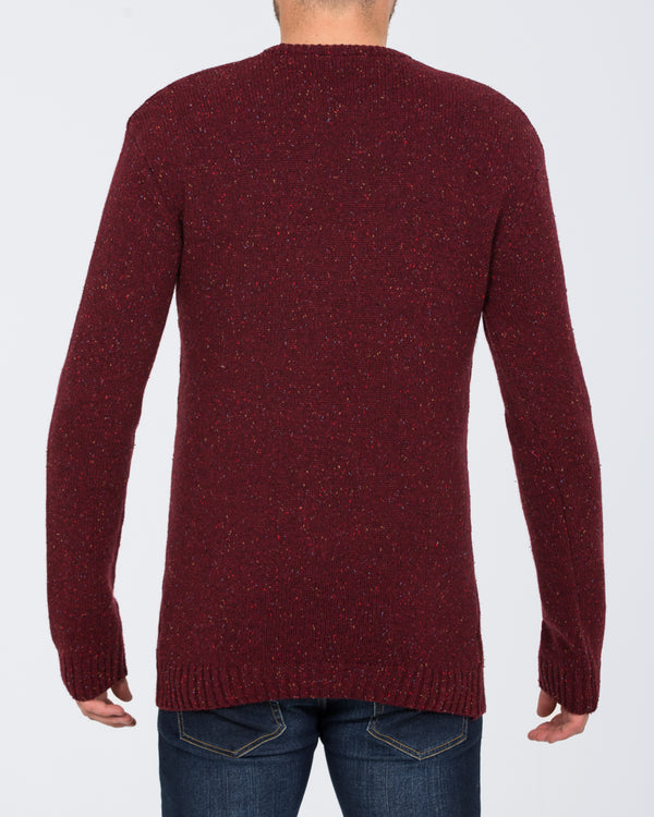 2t Tall Aran Crew Neck Lambswool Jumper (cherry)