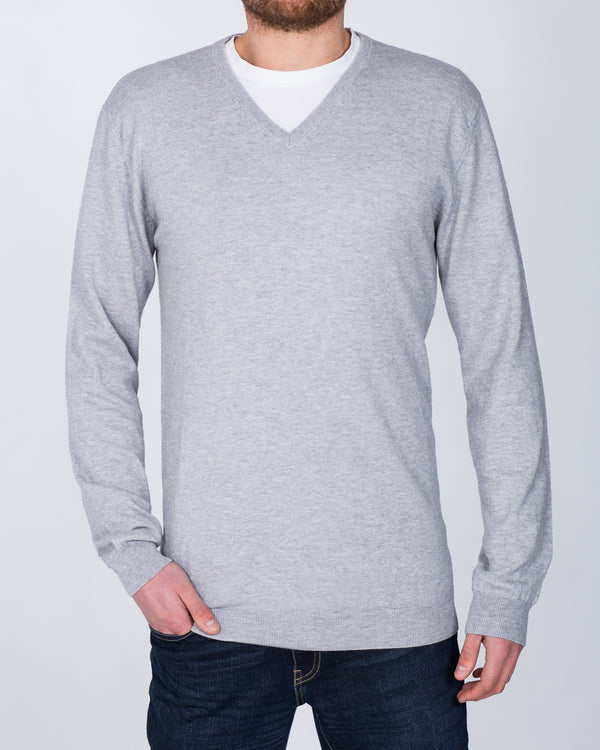 2t Merino V-Neck Tall Jumper (grey)