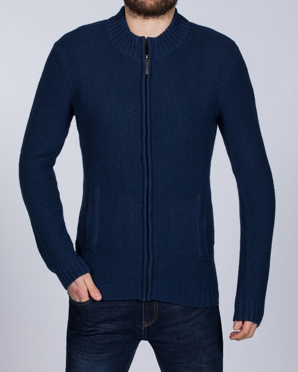 2t Tall Lambswool Zip-Up Jumper (navy)