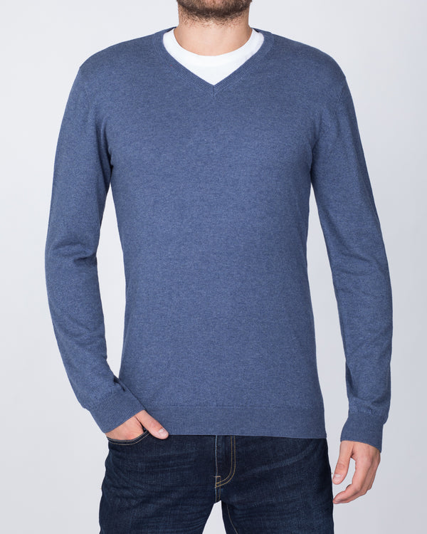 2t V-Neck Tall Wool Jumper (navy)