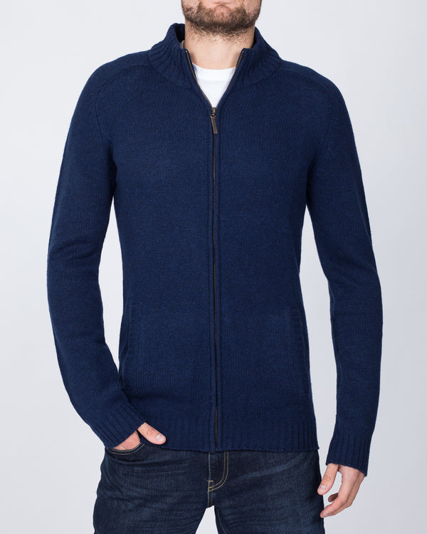 2t Lambswool Full Zip Sweater (ink)