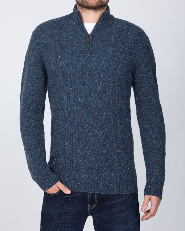 2t Aran Quarter Zip Jumper (indigo)