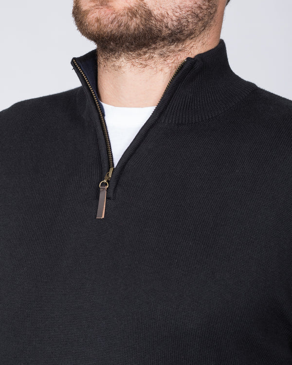 2t Cotton Quarter Zip Tall Jumper (black)