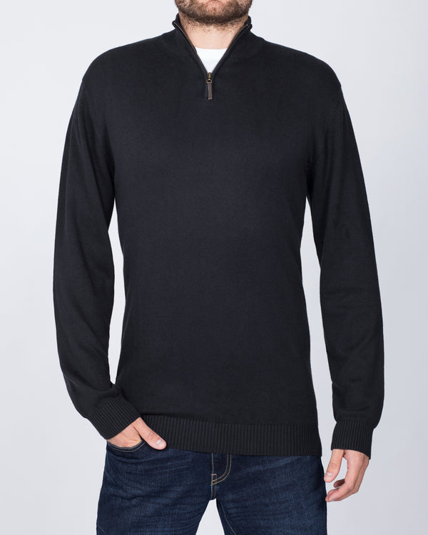 2t Cotton Quarter Zip Tall Jumper (black)