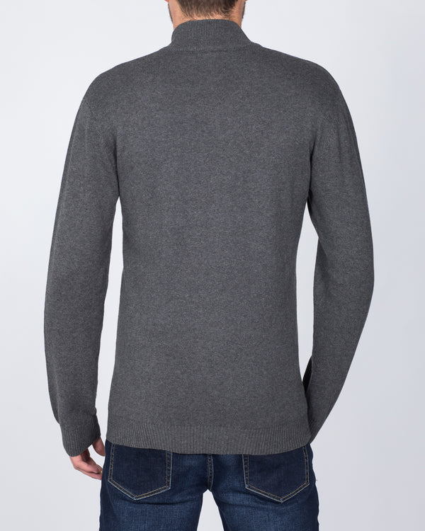 2t Cotton Quarter Zip Tall Jumper (charcoal)