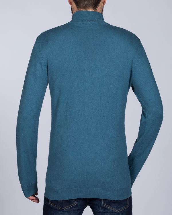 2t Merino Quarter Zip Tall Jumper (teal)