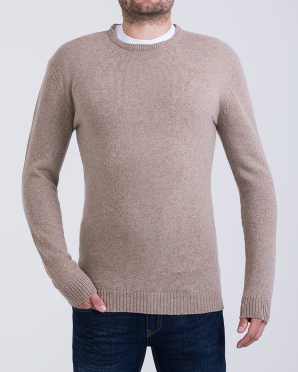 2t Tall Lambswool Crew Neck Jumper (caramel)